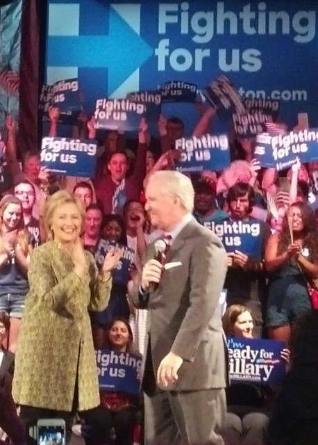 Up pretty close with Hillary Clinton and Tampa, Florida Mayor Bob Buckhorn at March 2016 Rally 